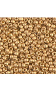 Miyuki rocailles Perlen 8/0 - Matte 24kt gold plated 8-191F